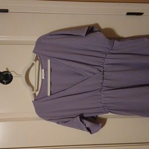 Purple, short sleeve dress.